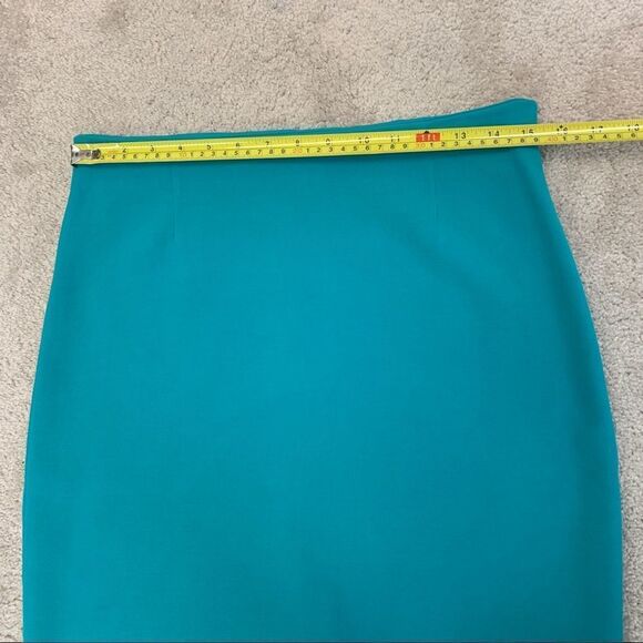 Lord & Taylor teal blue stretchy pencil skirt Sz 6 - Picture 4 of 7